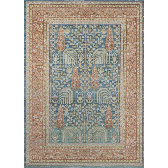 Momeni Isabella Traditional Polyester Blue Area Rug 4' X 6'