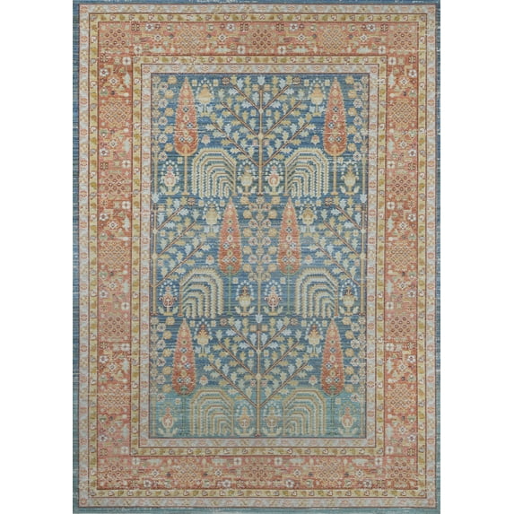 Momeni Isabella Traditional Polyester Blue Area Rug 4' X 6'