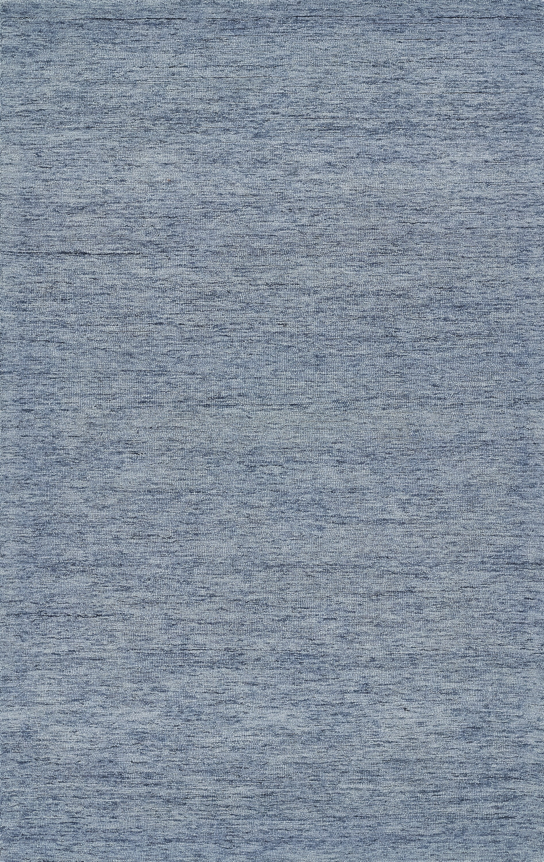 Denim Blue Hand-Tufted Wool Rectangular Area Rug