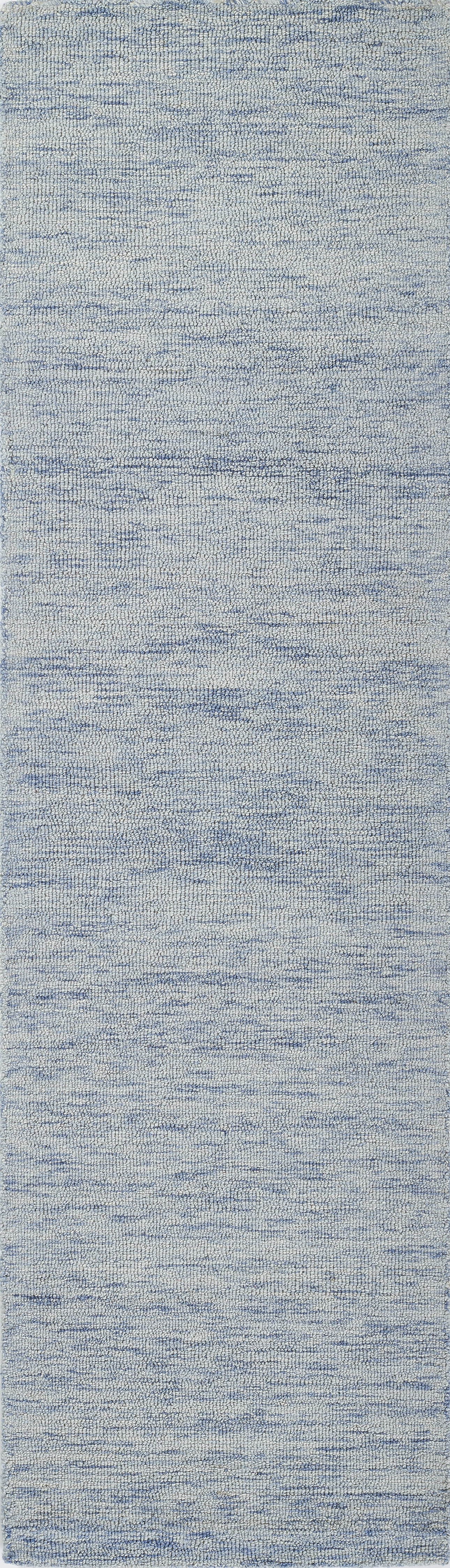 Light Blue Wool Hand-Tufted Runner Rug 2'3" x 8'