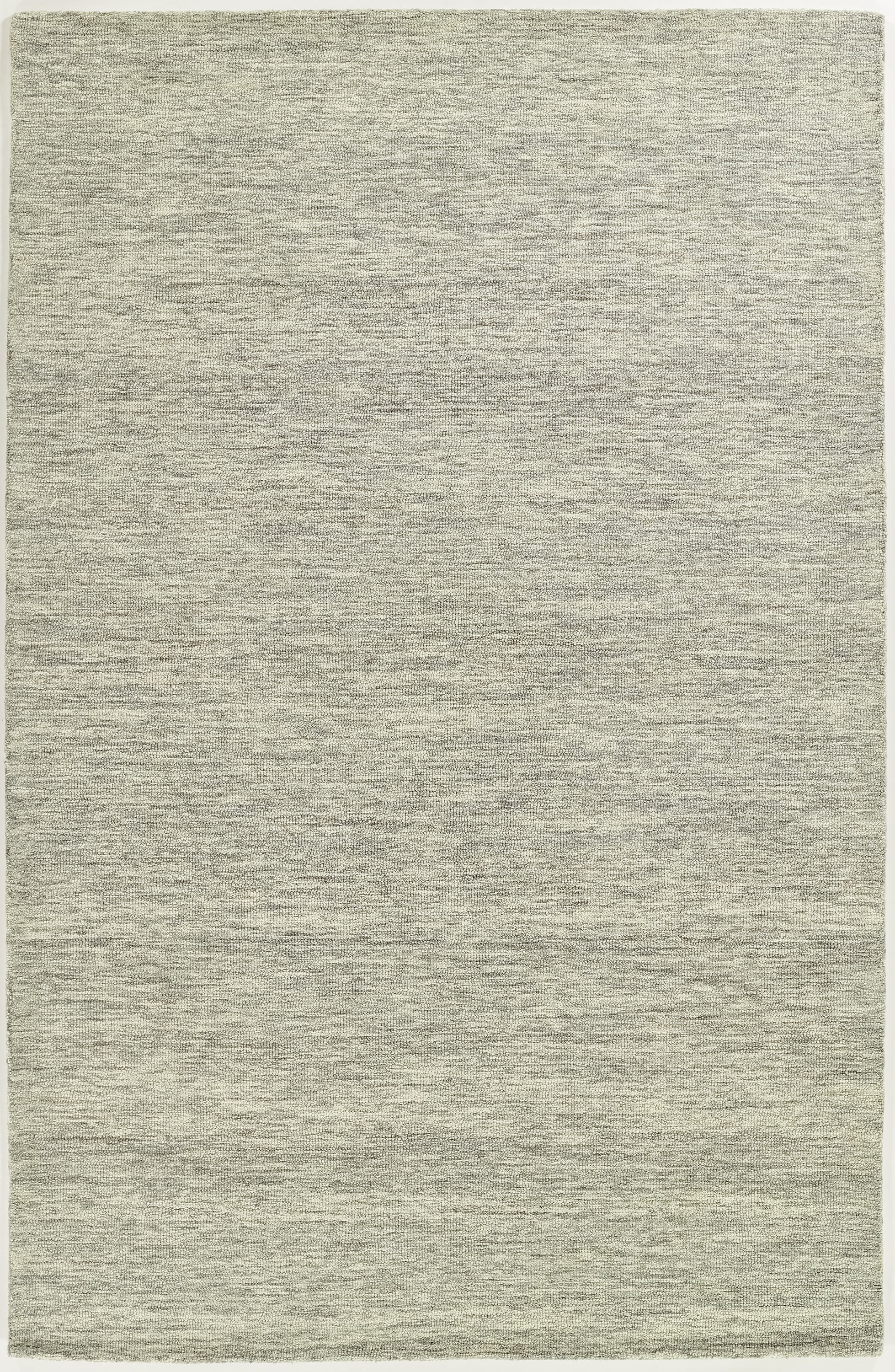 Light Grey Hand-Tufted Wool Rectangular Area Rug 5' x 8'