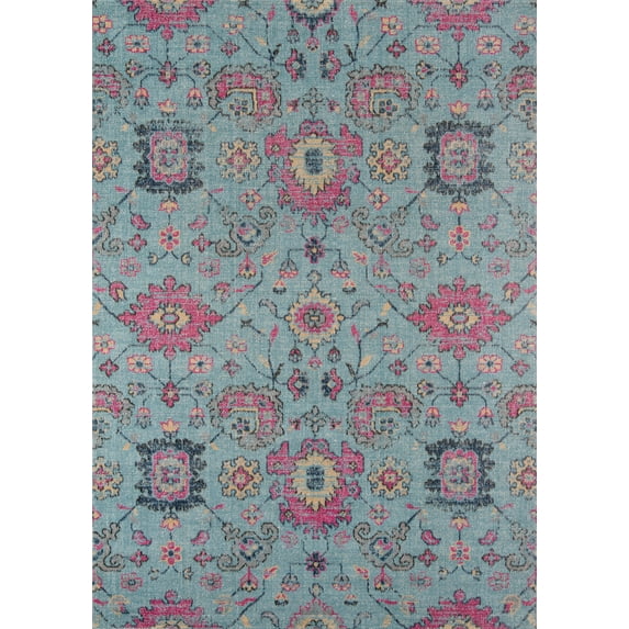 Momeni Jewel Polypropylene Machine Made Blue Area Rug 5'3" X 7'6"