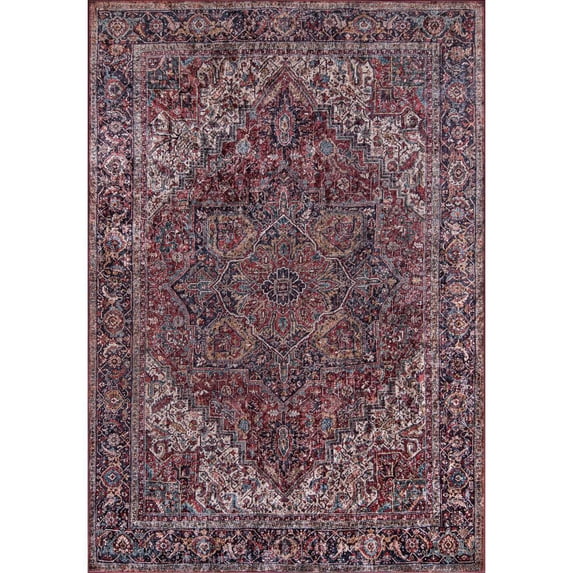 Momeni Karachi Polyester Burgundy Runner 2'3" X 8'
