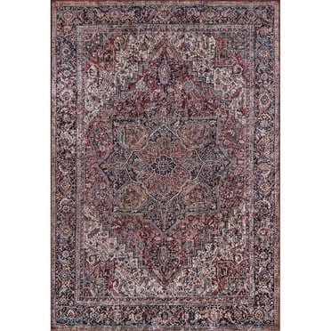 Momeni  Karachi Bordered Oriental Medallion Polyester Area Rug 2' X 3' 2' x 3' Indoor,Accent Rectangle