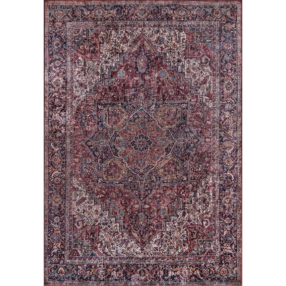 Momeni Karachi Polyester Burgundy Area Rug 3'6" X 5'6"