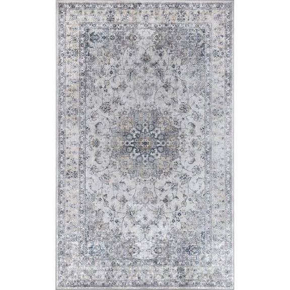 Momeni Karachi Medallion Traditional Area Rugs, Gray
