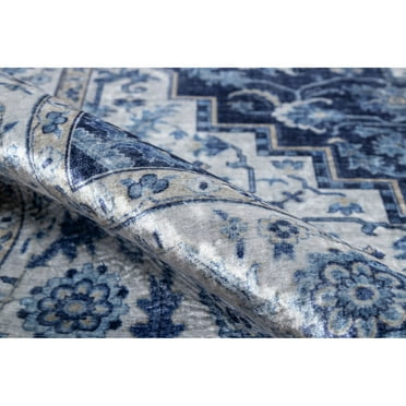 Momeni  Blue Karachi Rugs in Rectangle Shape - Big Blue 2' X 3' 2' x 3' Indoor,Accent Grey Rectangle