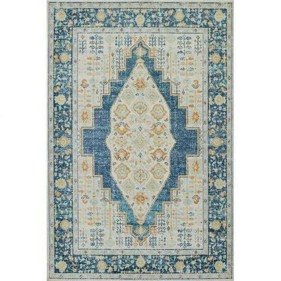 Momeni LILLILIH-5NVY93BA 9 ft. 3 in. x 11 ft. 10 in. Lillihan Rectangle Area Rug, Navy
