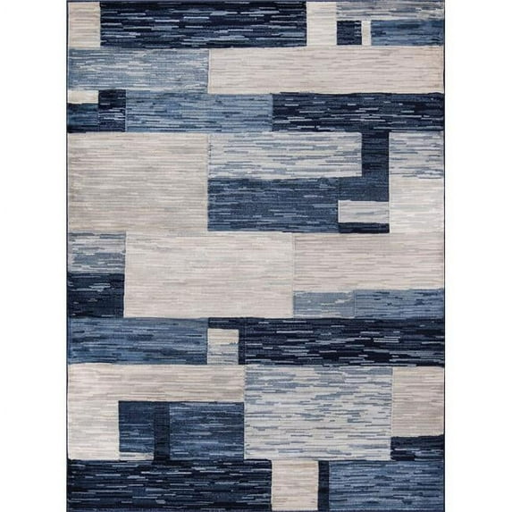 Momeni LOGANLGN-3NVY3B57 3 ft. 11 in. x 5 ft. 7 in. Logan-3 Rectangle Area Rug - Navy