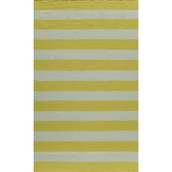 Momeni Laguna Wool Striped Modern Area Rugs, Yellow/Gray, 3'6"x5'6"