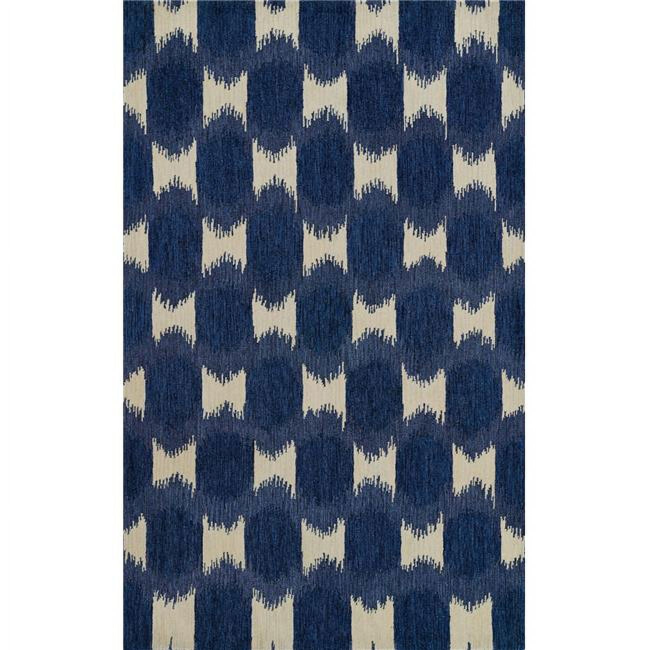 Chiara Navy Blue Hand Tufted Wool Area Rug 5' x 8'