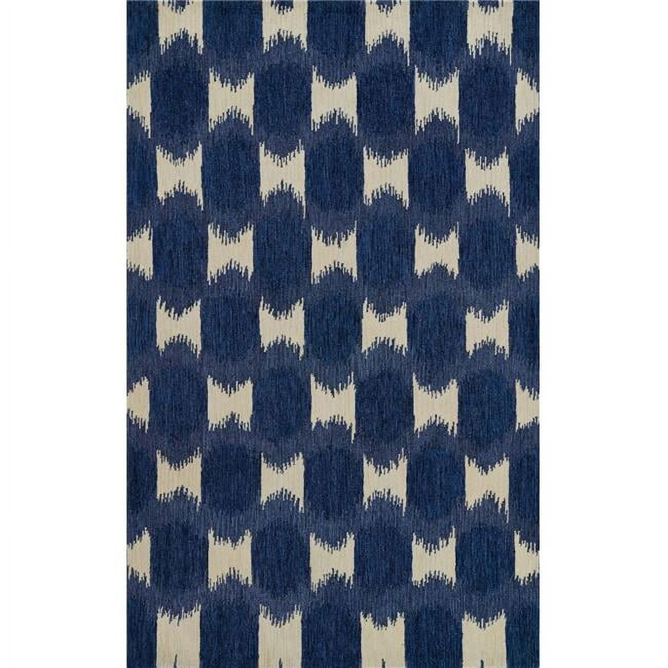 Chiara Navy Blue Hand Tufted Wool Area Rug 5' x 8'