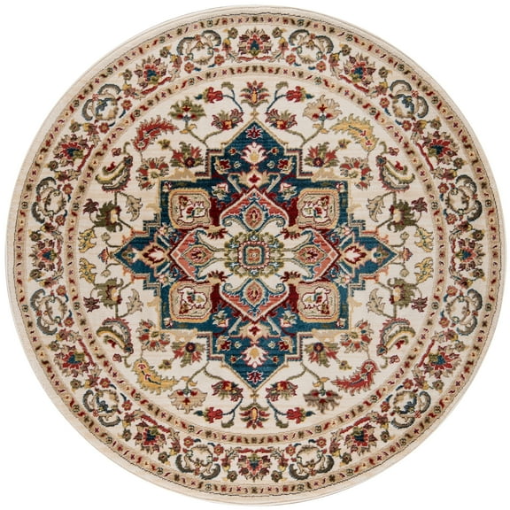Momeni Lenox Polypropylene Machine Made Ivory Area Rug 5' X 5' Round