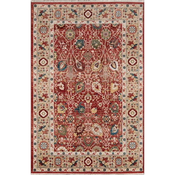 Momeni Lenox Polypropylene Machine Made Red Area Rug 2' X 3'