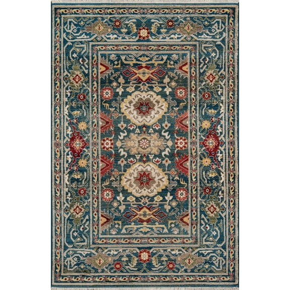 Momeni Lenox Polypropylene Machine Made Blue Area Rug 5' X 7'5"