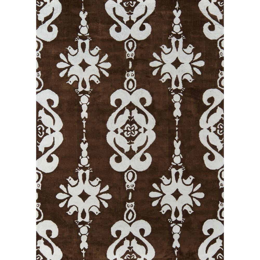 Momeni Lil Mo Classic Baby Damask Cotton Hand Hooked Baby Blue Area Rug 3' X 5'