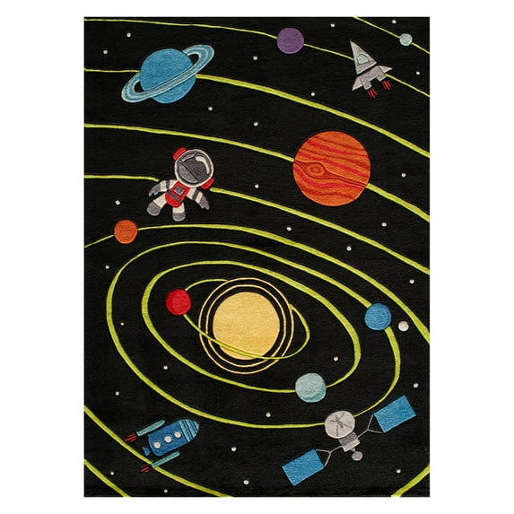 Momeni Lil Mo Whimsy Collection Chinese Hand Tufted Black Area Rugs 2'X3'