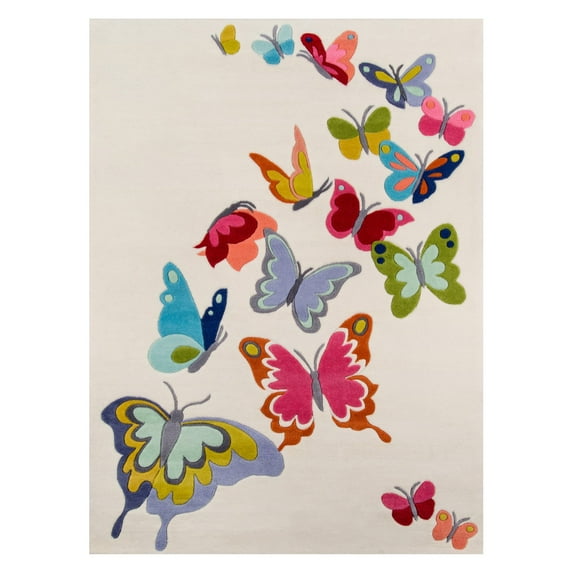 Momeni Butterfly Flutter Polyester Hand Tufted Grey Area Rug 3' X 5'