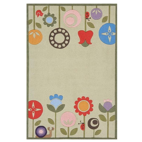 Momeni Lil Mo Whimsy Novelty Nature & Floral Modern Area Rugs, Beige,60"x36"