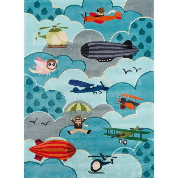 Momeni Lil Mo Whimsy 2' X 3' Contemporary Hand Tufted Rug in Sky
