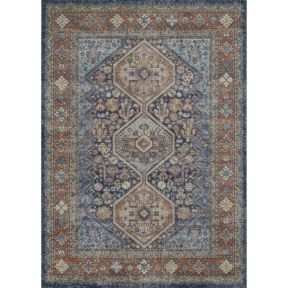 Momeni Lillihan Medallion Navy Area Rug 7'10" X 10'6"