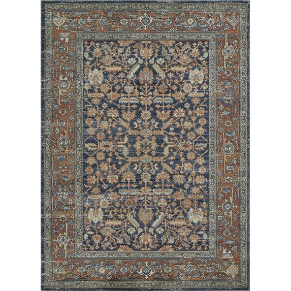 Momeni Lillihan Traditional Navy Area Rug 2' X 3'