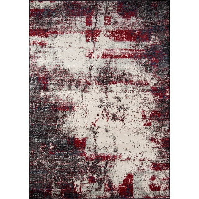 Momeni  Loft Abstract Area Rug 7'10" x 9'10" Polypropylene 8' x 10' Indoor Red Rectangle