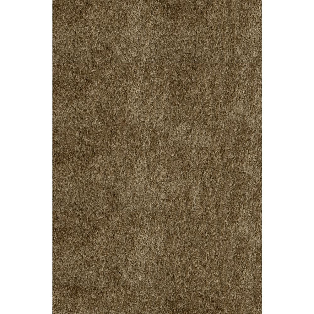 Light Taupe Round Hand-Tufted Shag Rug with Cotton Backing