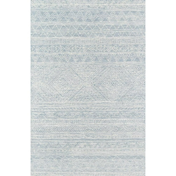 Momeni Mallorca Hand Hooked Wool Light Blue Area Rug 9' X 12'