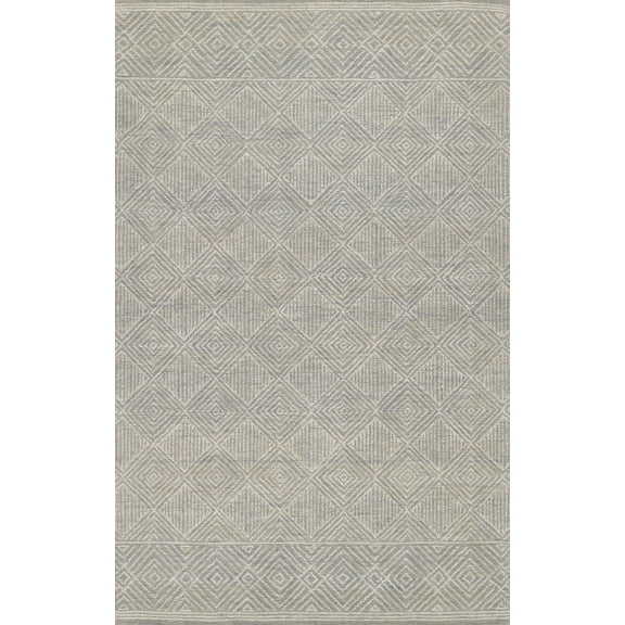 Momeni  Mallorca Geometric Hand-hooked Wool Area Rug Grey 8' X 10' 8' x 10' Indoor,Handmade Rectangle
