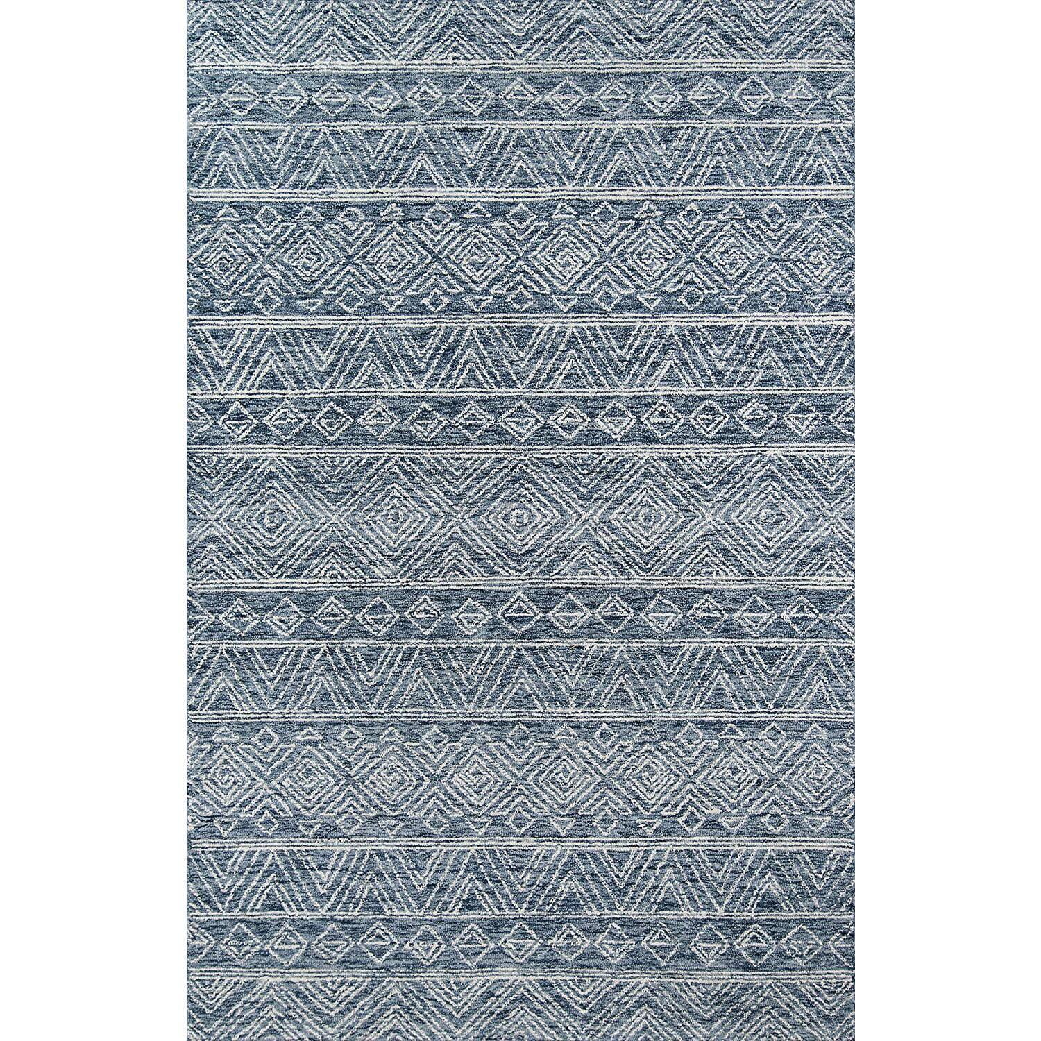 Urban Bohemia Hand-Hooked Gray Geometric Wool Runner Rug