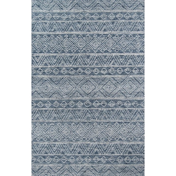 Momeni Mallorca Hand Hooked Wool Denim Runner 2' X 8'