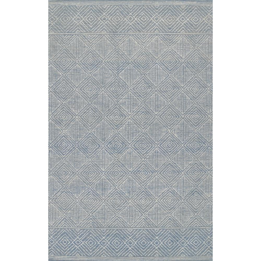 Handmade Mallorca Geometric Blue Wool Area Rug - 36x24