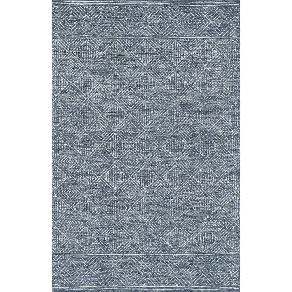 Momeni Mallorca Hand Hooked Wool Geometric Denim Area Rug 9' X 12'