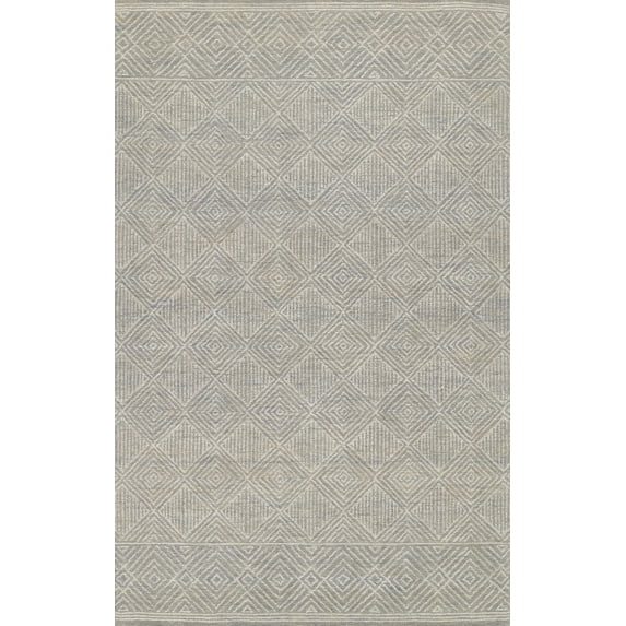 Momeni Mallorca Hand Hooked Wool Geometric Grey Area Rug 3'6" X 5'6"