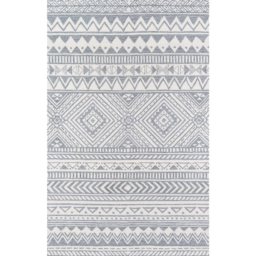 Handmade Geometric Gray Wool Rectangular Accent Rug