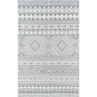 Momeni Mallorca Hand Hooked Wool Grey Area Rug 2' X 3'