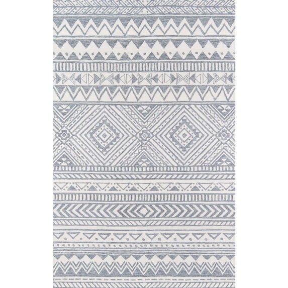 Momeni Mallorca Hand Hooked Wool Grey Area Rug 3'6" X 5'6"
