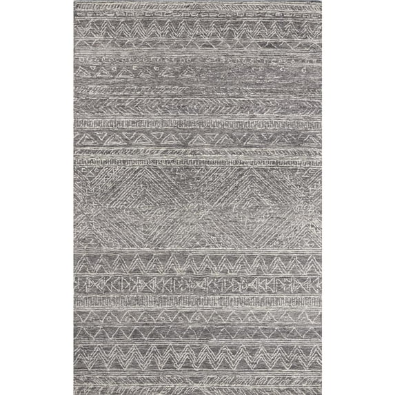 Momeni Mallorca Hand Hooked Wool Grey Area Rug 9' X 12'