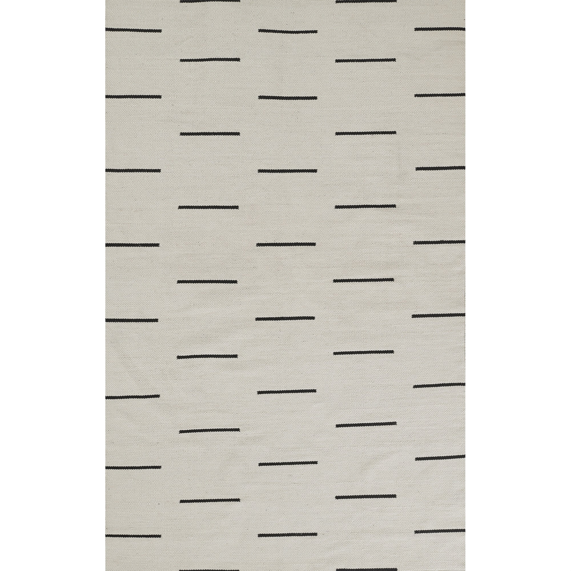 Ivory Stripe Essence 8' x 10' Synthetic Reversible Area Rug