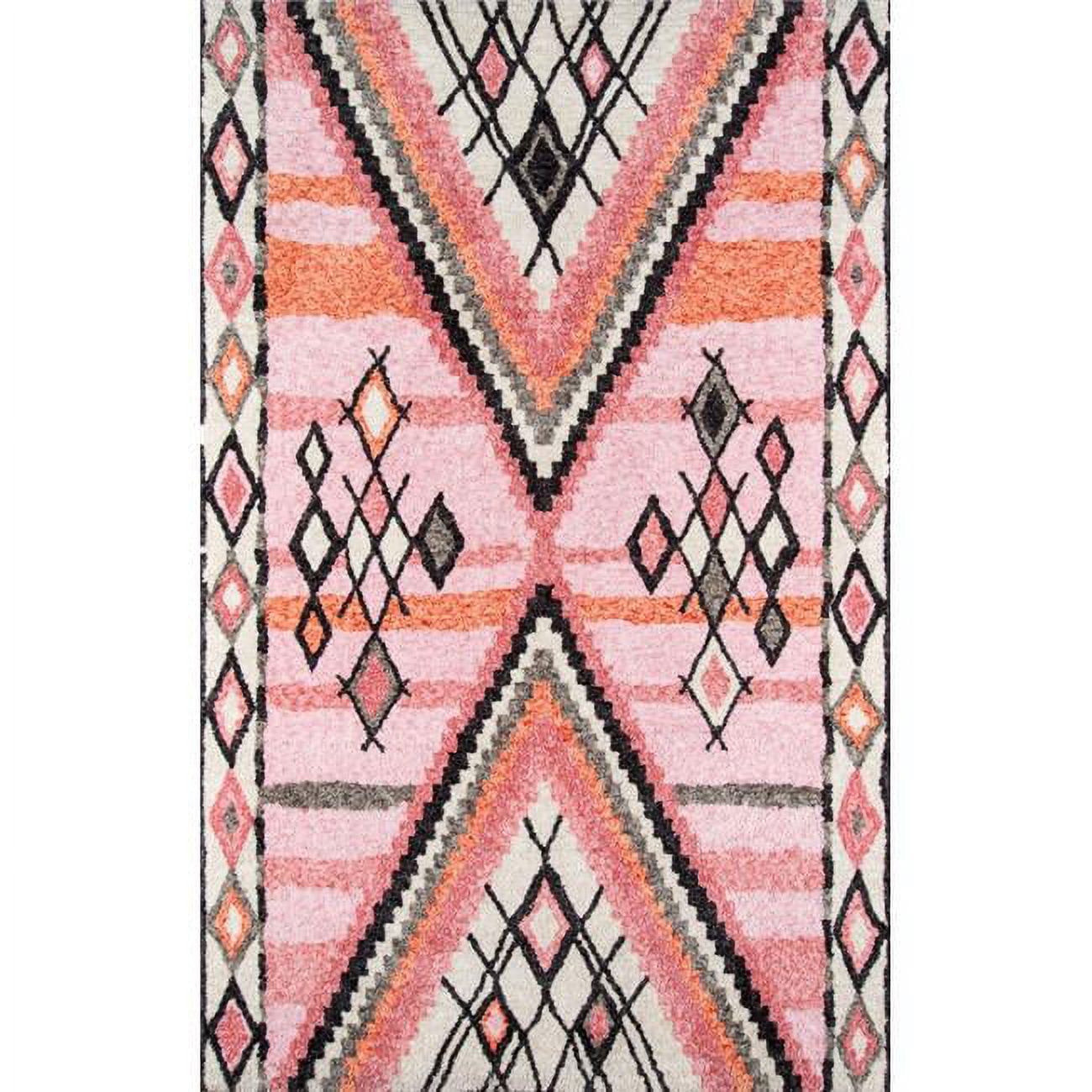 Margaux Red and Pink Geometric Tufted Runner Rug