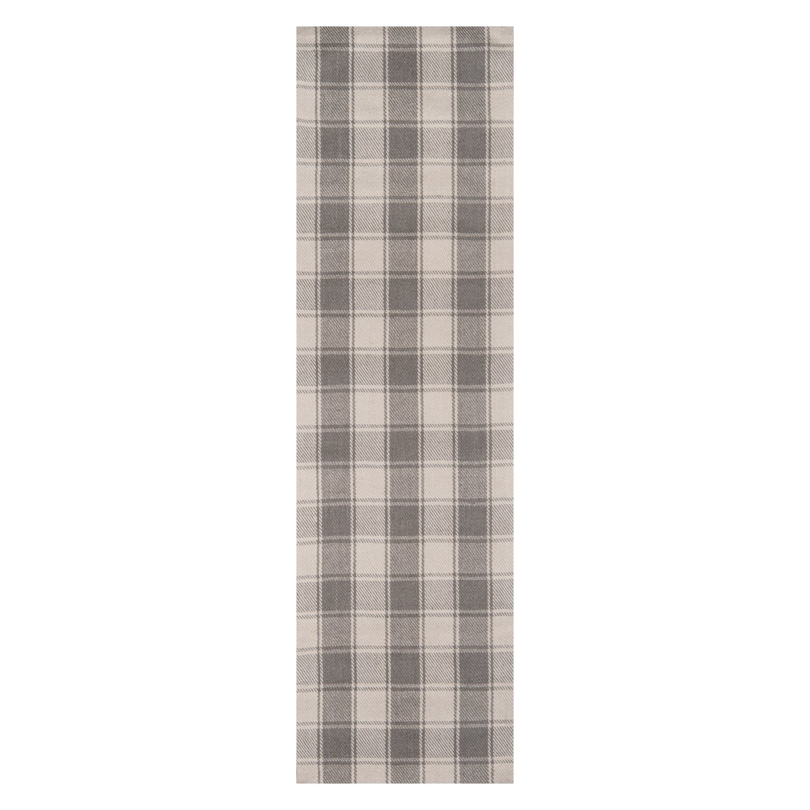 Elegant Gray Handwoven Wool Tartan Plaid 8' x 10' Rug