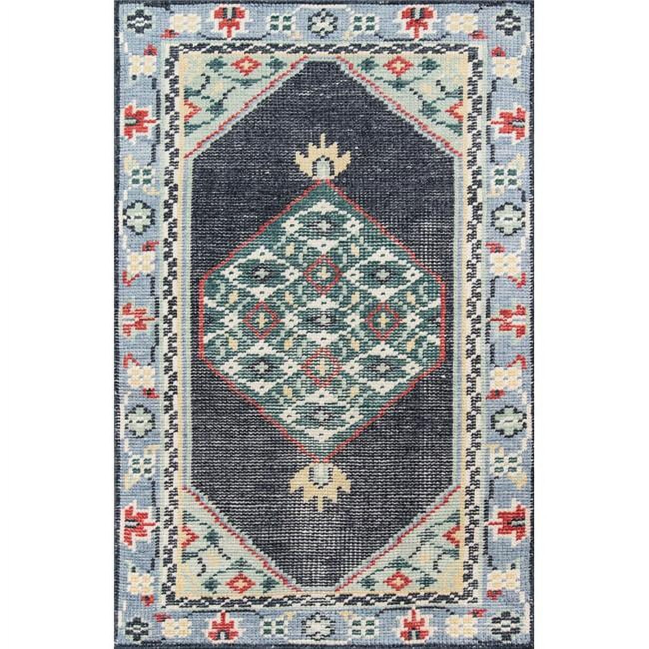 Ophelia Multicolor Hand-Knotted Wool and Cotton Area Rug