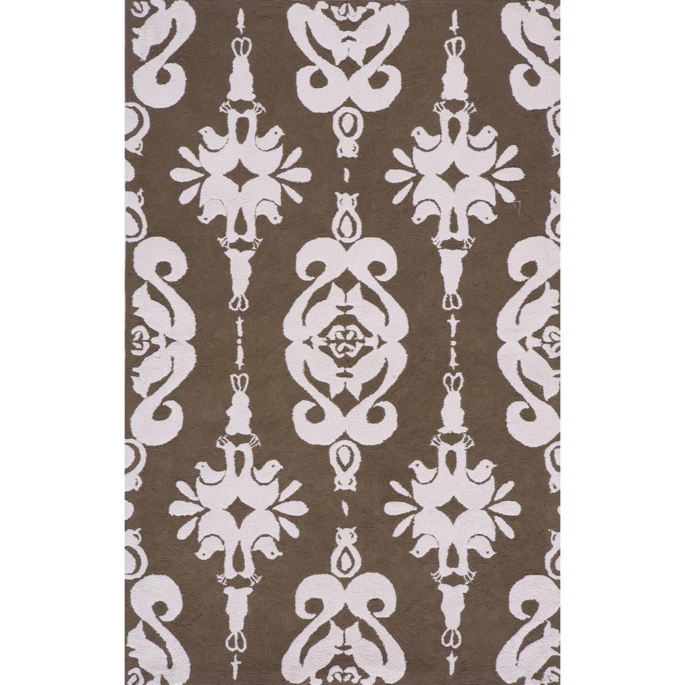 Momeni Mo Classic Round Geometric Flowers Modern Area Rugs, Brown
