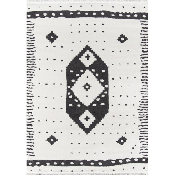 Momeni Monaco Polypropylene and Polyester Machine Made Ivory Area Rug 5'3" X 7'2"