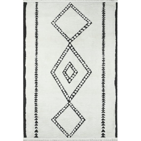 Momeni Monaco Geometric Polyester Ivory Area Rug 7'6" X 9'6"
