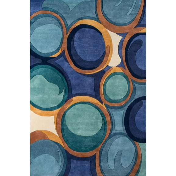 Momeni New Wave 2'6" X 8' Contemporary Hand Tufted Wool Runner Rug in Blue