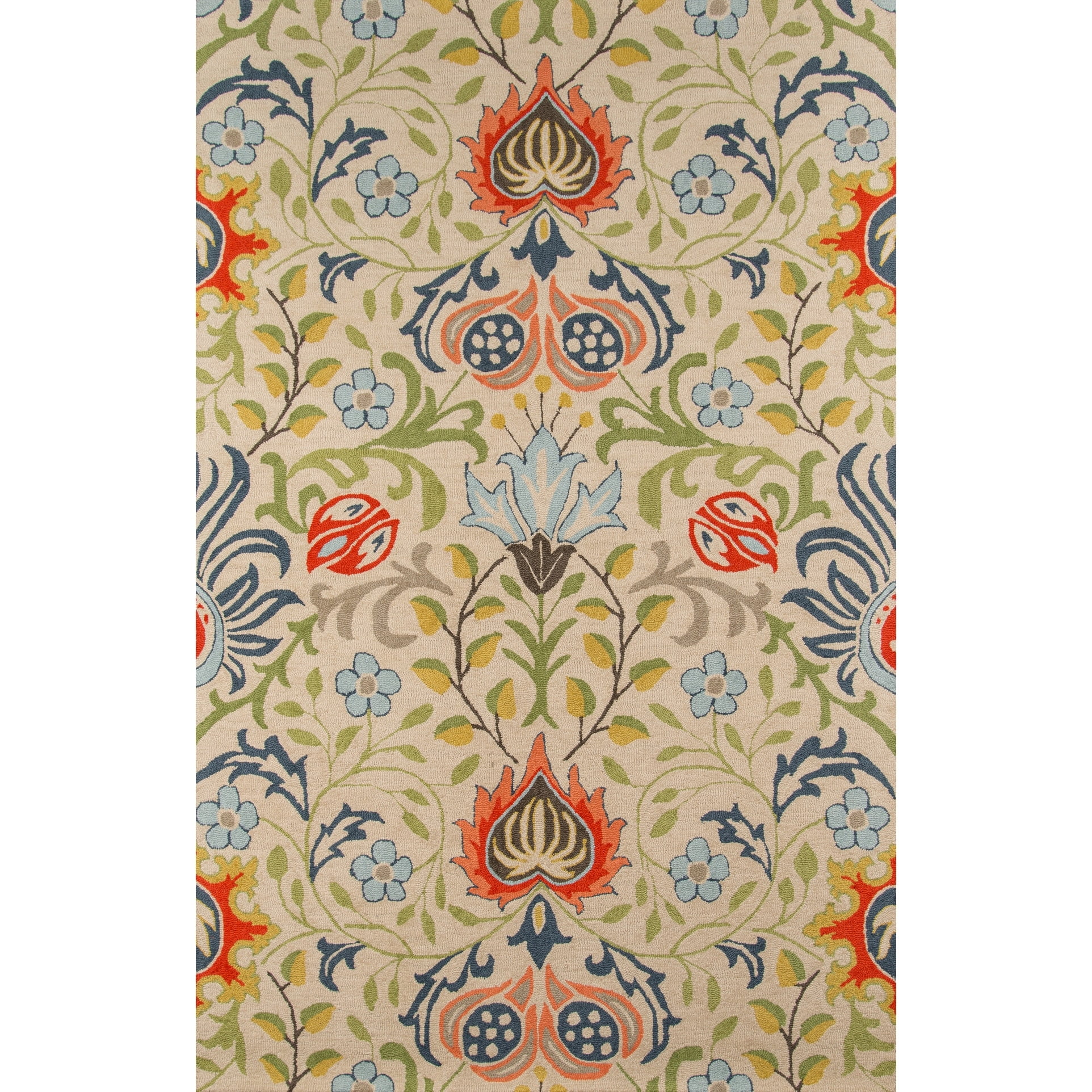 Handmade Multi-Colored Floral Wool 5'x8' Tufted Rug