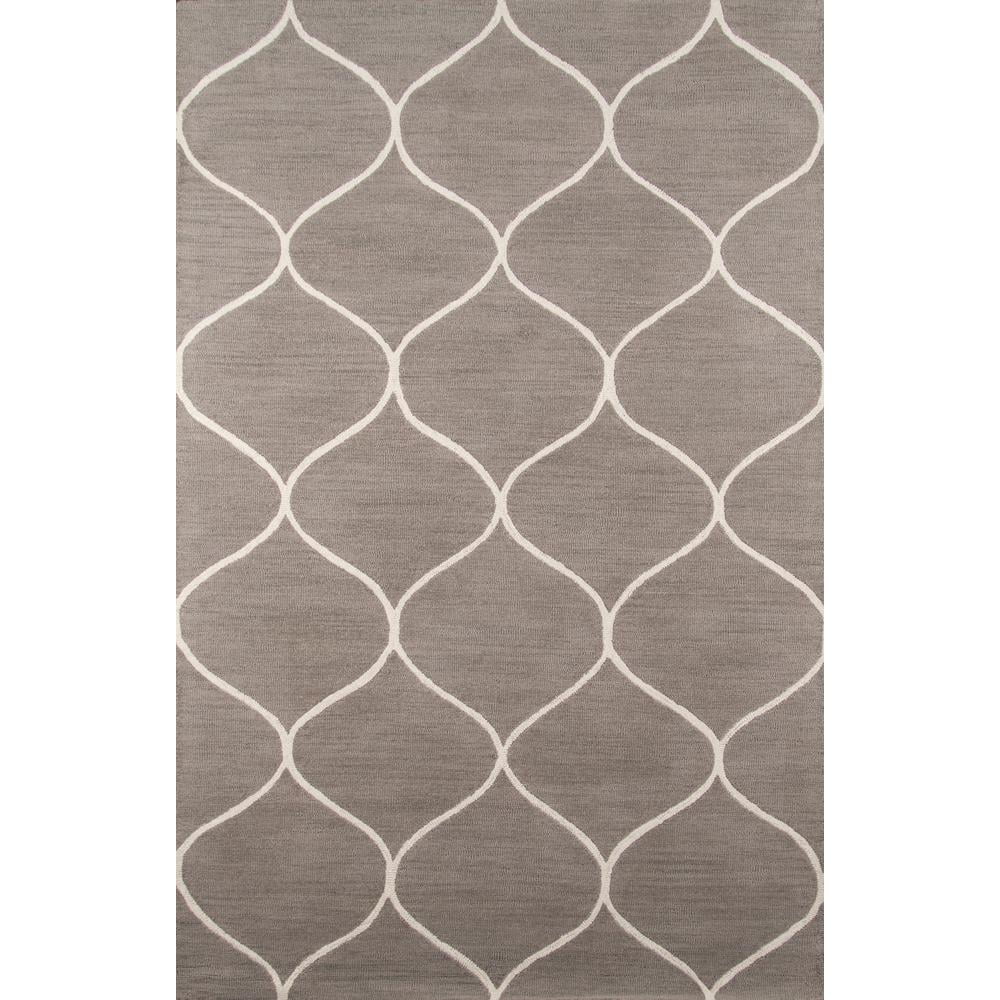 Elegant Gray Hand-Tufted Wool Rectangular Rug, 8' x 10'