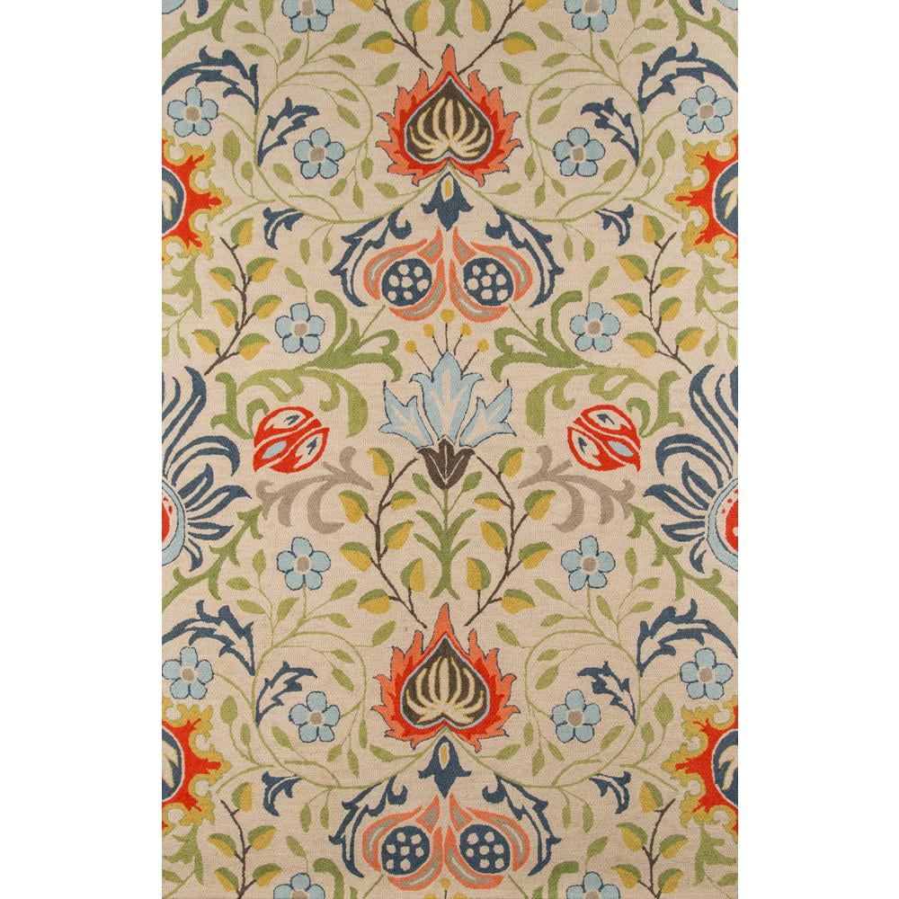 Hand-Tufted Victorian Wool Rectangular Rug in Blue